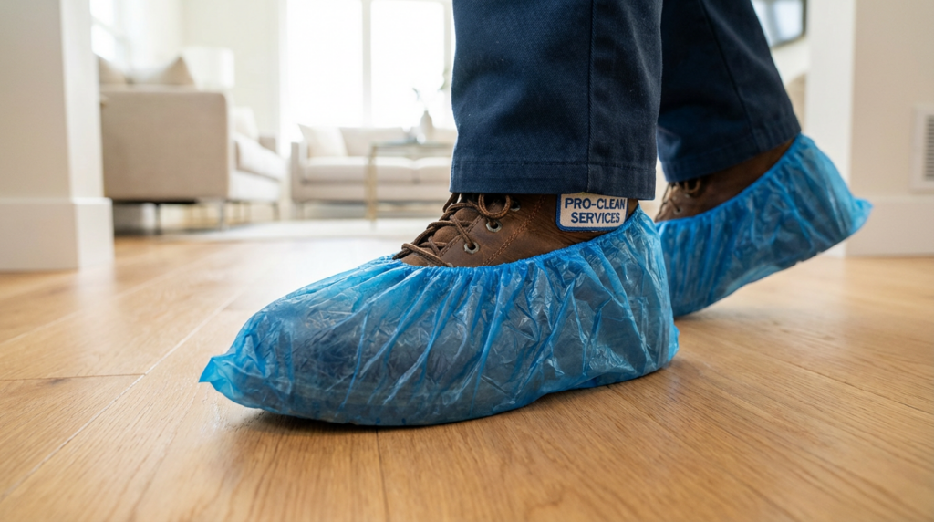 The Handyman Evolution: Why Cambridgeshire Homeowners Are Ditching Big Firms for Local Specialists Professional Handyman Shoe Covers Cleanliness Standard
