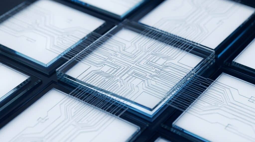 Precisely structured glass panels symbolising machine-readable content architecture