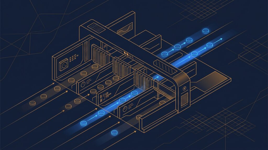 Illustration of scoped access tokens passing through a gateway with circuit-breaker controls
